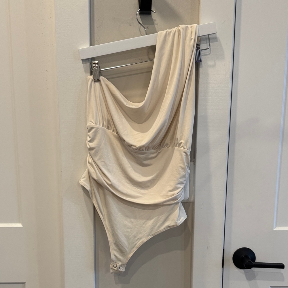 Cream Draped Bodysuit